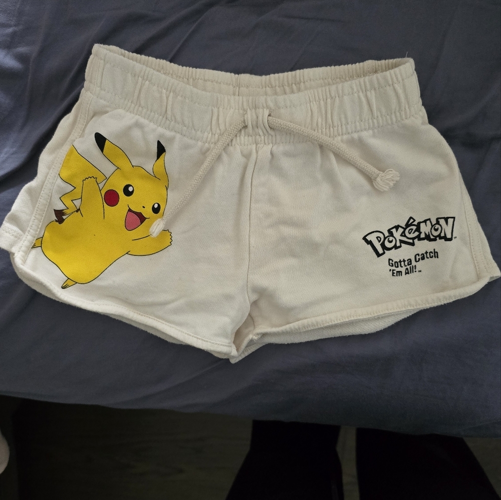 Zara Kid's Pikachu/Pokemon White Shorts